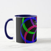カラフルな8の字の幾何学模様のコーヒーマグ マグカップ (左)