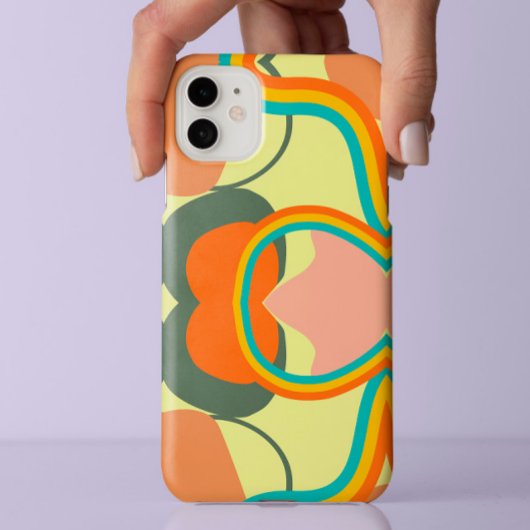 カラフルな80年代ビンテージ抽象柄イエローベースのデザイン Case-Mate iPhoneケース