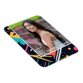 カラフルな80年代レトロ 明るい卒業発表 マグネット (右側)