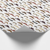 カラフルな、トレンディーによって分類される口ひげパターン ラッピングペーパー (角)