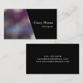 カラフルな《写真》ぼけ味の写真上の無地ので黒い対角線 名刺 (正面/裏面)