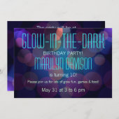 カラフルな 暗闇で光る パーティーの招待状 招待状 (正面/裏面)