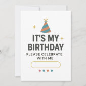 カラフルな「誕生日だよ」招待状 招待状 (正面)