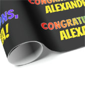 カラフルな"CONGRATULATIONS" + オーダーメイドのお名前 ラッピングペーパー (ロールコーナー)