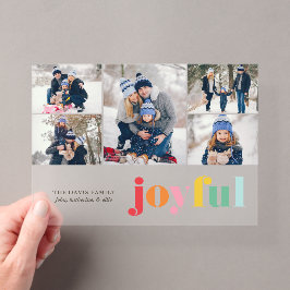カラフルな"Joyful" 5枚の写真のギャラリー祭 アクリル招待状