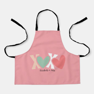 カラフルな「XOXO」バレンタインデー エプロン