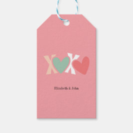 カラフルな「XOXO」バレンタインデー ギフトタグ