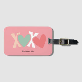 カラフルな「XOXO」バレンタインデー ラゲッジタグ
