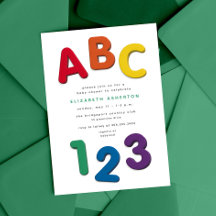 カラフルなABC123のニュートラルなベビーシャワー