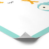 カラフルなABC | ターコイズフレーム 動物アルファベット ポスター (角)