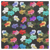 カラフルなBettaのアクアリウムの魚のピューマの綿織物 ファブリック (クローズアップ)