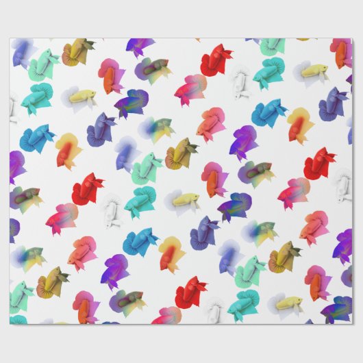 カラフルなBettaのアクアリウムの魚の包装紙 ラッピングペーパー (フラット)
