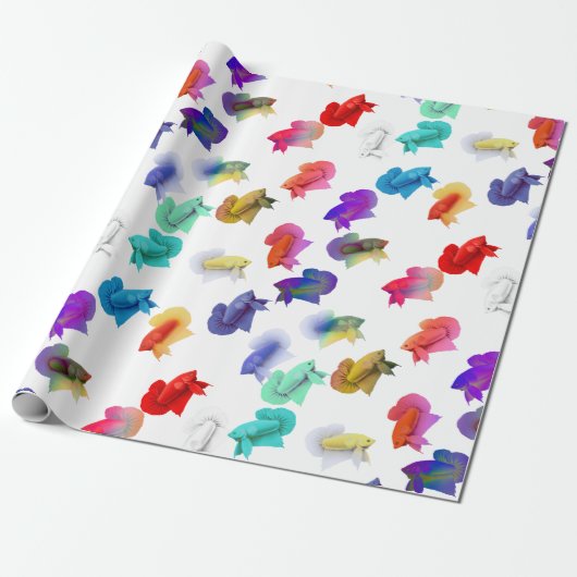 カラフルなBettaのアクアリウムの魚の包装紙 ラッピングペーパー (アンロールド)