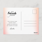 カラフルなBFFの夕焼けポストカード（名入れ・名言付き） ポストカード (裏面)