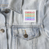 カラフルなCursillo+DeColores+虹色の重なり 缶バッジ (インサイチュ)