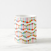 カラフルなDNAの構造パターン コーヒーマグカップ (中央)
