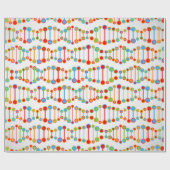 カラフルなDNAの構造パターン ラッピングペーパー (フラット)