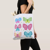 カラフルなFlutterの友達 トートバッグ (クローズアップ)