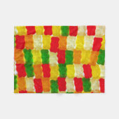 カラフルなgummiくまキャンデー フリースブランケット (正面(横))