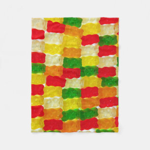 カラフルなgummiくまキャンデー フリースブランケット