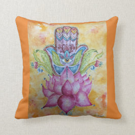 カラフルなHamsaの水彩画の装飾用クッション クッション