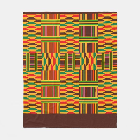 カラフルなKente フリースブランケット (正面)