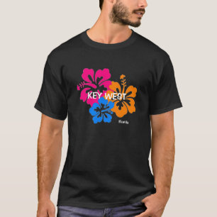 カラフルなKey WestフロリダのハイビスカスのTシャツ Tシャツ