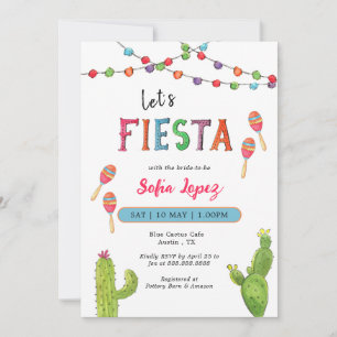 カラフルなLet's's Fiesta ブライダルシャワー招待状 招待状