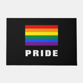 カラフルなLGBTQレインボーゲイプライドフラグカスタムテキスト ドアマット