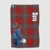 カラフルなMacFarlaneのタータンチェック格子縞のゴルフタオル ゴルフタオル (正面)