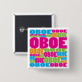 カラフルなOboe 缶バッジ (正面&裏面)