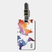 カラフルなOragamiの地図の旅行者の荷物のラベル ラゲッジタグ (正面縦)