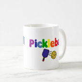 カラフルなPickleballの芸術のデザイン コーヒーマグカップ (正面右)