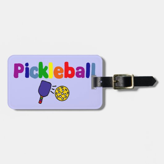 カラフルなPickleballの芸術のデザイン ラゲッジタグ (正面横)