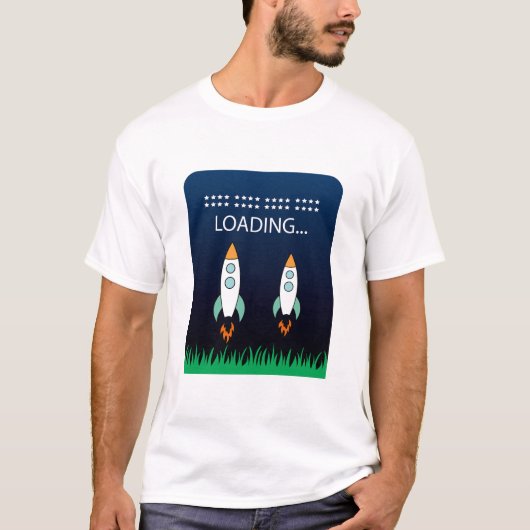 カラフルなSF、ロケット打ち上げの楽しさ Tシャツ (正面)