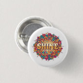 カラフルなSHINEタイポグラフィ 缶バッジ (正面&裏面)