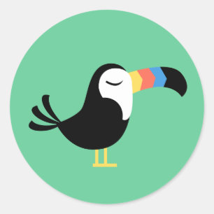 カラフルなToucan ラウンドシール