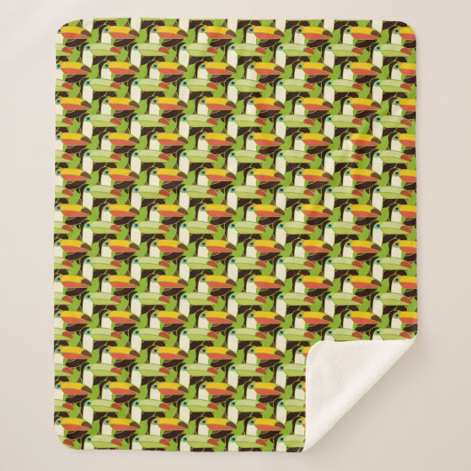 カラフルなToucans シェルパブランケット (正面)