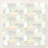 カラフルなToucans 2 ガラスコースター (裏面)