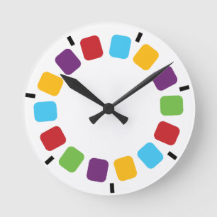 カラフルなViewmasterの巻き枠のレトロのモダン ラウンド壁時計