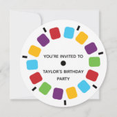 カラフルなViewmasterの巻き枠のレトロのモダン 招待状 (正面)