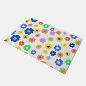 カラフルなY2K小さな花のインディーズパターン ドアマット (アングル)