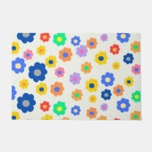 カラフルなY2K小さな花のインディーズパターン ドアマット (正面)