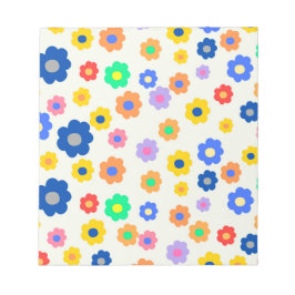カラフルなY2K小さな花のインディーズパターン ノートパッド