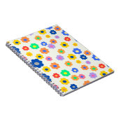 カラフルなY2K小さな花のインディーズパターン ノートブック (右側)