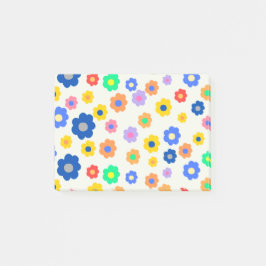 カラフルなY2K小さな花の遊び心あふれるパターン ポストイット