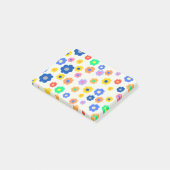 カラフルなY2K小さな花の遊び心あふれるパターン ポストイット (アングル)