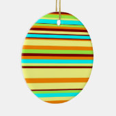 カラフルによってカスタマイズデザイナーストライプパターン セラミックオーナメント (右)