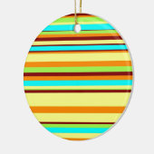 カラフルによってカスタマイズデザイナーストライプパターン セラミックオーナメント (左)