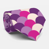 カラフルによってスカラップで仕上げられる紫色のピンクベージュパターン ネクタイ (ロール)